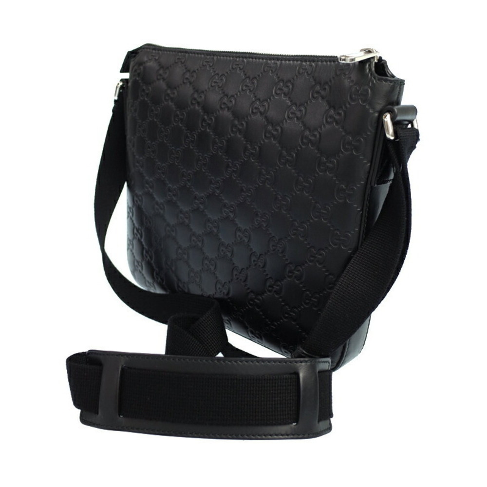 GUCCI Signature Guccissima Leather Messenger Crossbody Bag Black - Picture 2 of 9